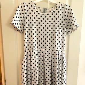 White with black polka dot Amelia LuLaRoe dress